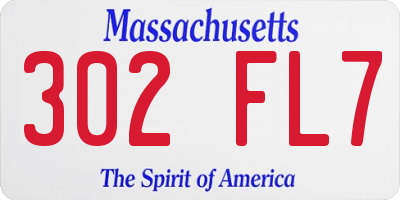 MA license plate 302FL7