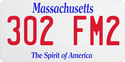 MA license plate 302FM2