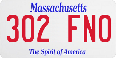 MA license plate 302FN0