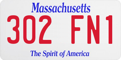 MA license plate 302FN1