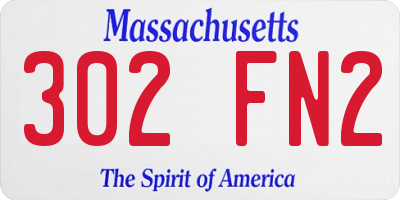 MA license plate 302FN2
