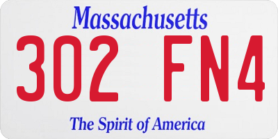 MA license plate 302FN4