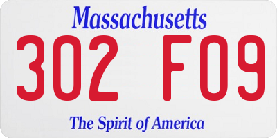 MA license plate 302FO9