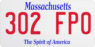 MA license plate 302FP0