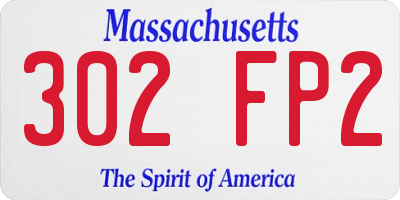 MA license plate 302FP2