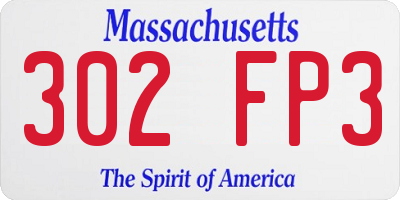 MA license plate 302FP3