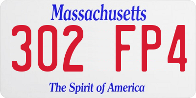 MA license plate 302FP4