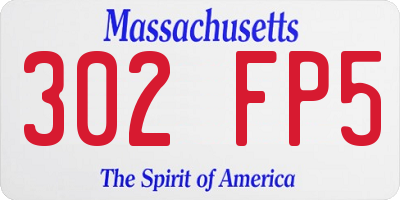 MA license plate 302FP5