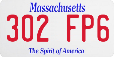 MA license plate 302FP6
