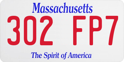 MA license plate 302FP7