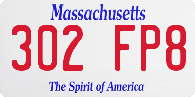 MA license plate 302FP8