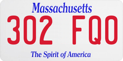 MA license plate 302FQ0
