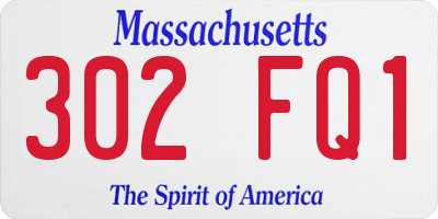 MA license plate 302FQ1