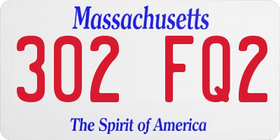 MA license plate 302FQ2
