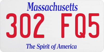 MA license plate 302FQ5