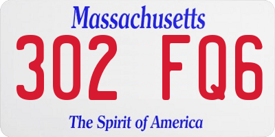 MA license plate 302FQ6