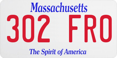 MA license plate 302FR0