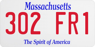 MA license plate 302FR1