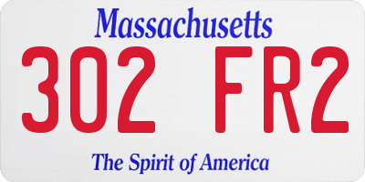 MA license plate 302FR2