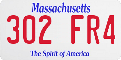 MA license plate 302FR4