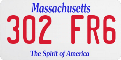 MA license plate 302FR6