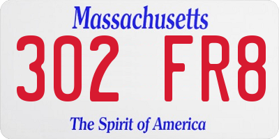 MA license plate 302FR8