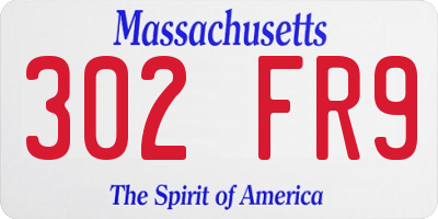 MA license plate 302FR9