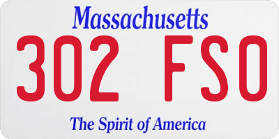 MA license plate 302FS0