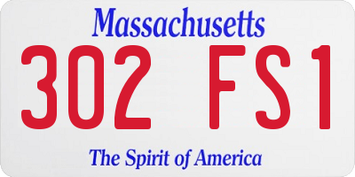 MA license plate 302FS1