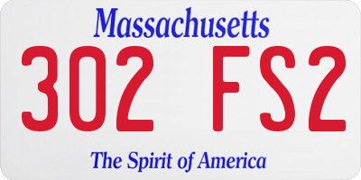 MA license plate 302FS2