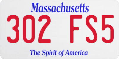 MA license plate 302FS5