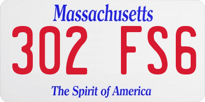 MA license plate 302FS6