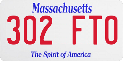 MA license plate 302FT0