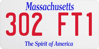 MA license plate 302FT1