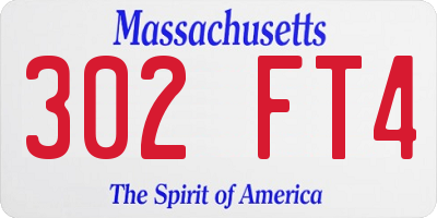 MA license plate 302FT4