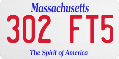MA license plate 302FT5
