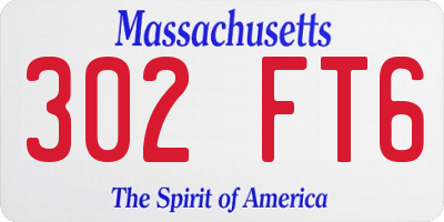 MA license plate 302FT6