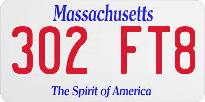 MA license plate 302FT8
