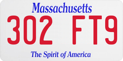 MA license plate 302FT9