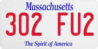MA license plate 302FU2
