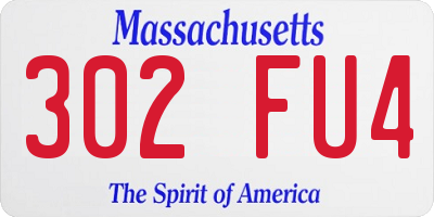 MA license plate 302FU4