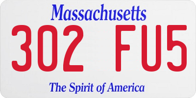 MA license plate 302FU5