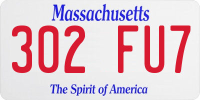 MA license plate 302FU7
