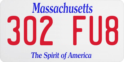 MA license plate 302FU8