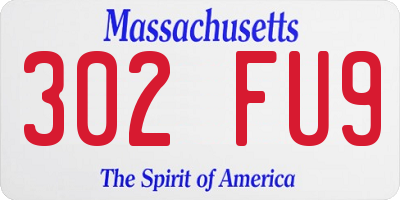 MA license plate 302FU9