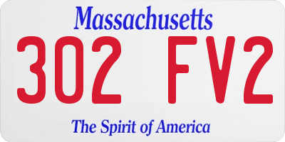 MA license plate 302FV2