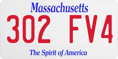 MA license plate 302FV4