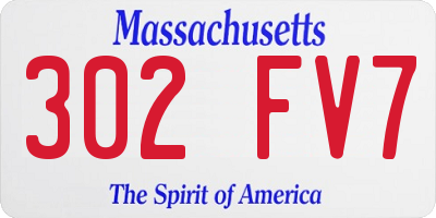MA license plate 302FV7