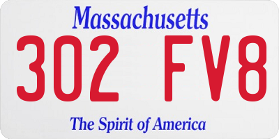 MA license plate 302FV8