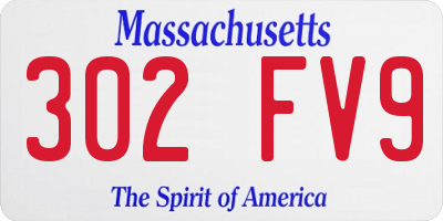 MA license plate 302FV9